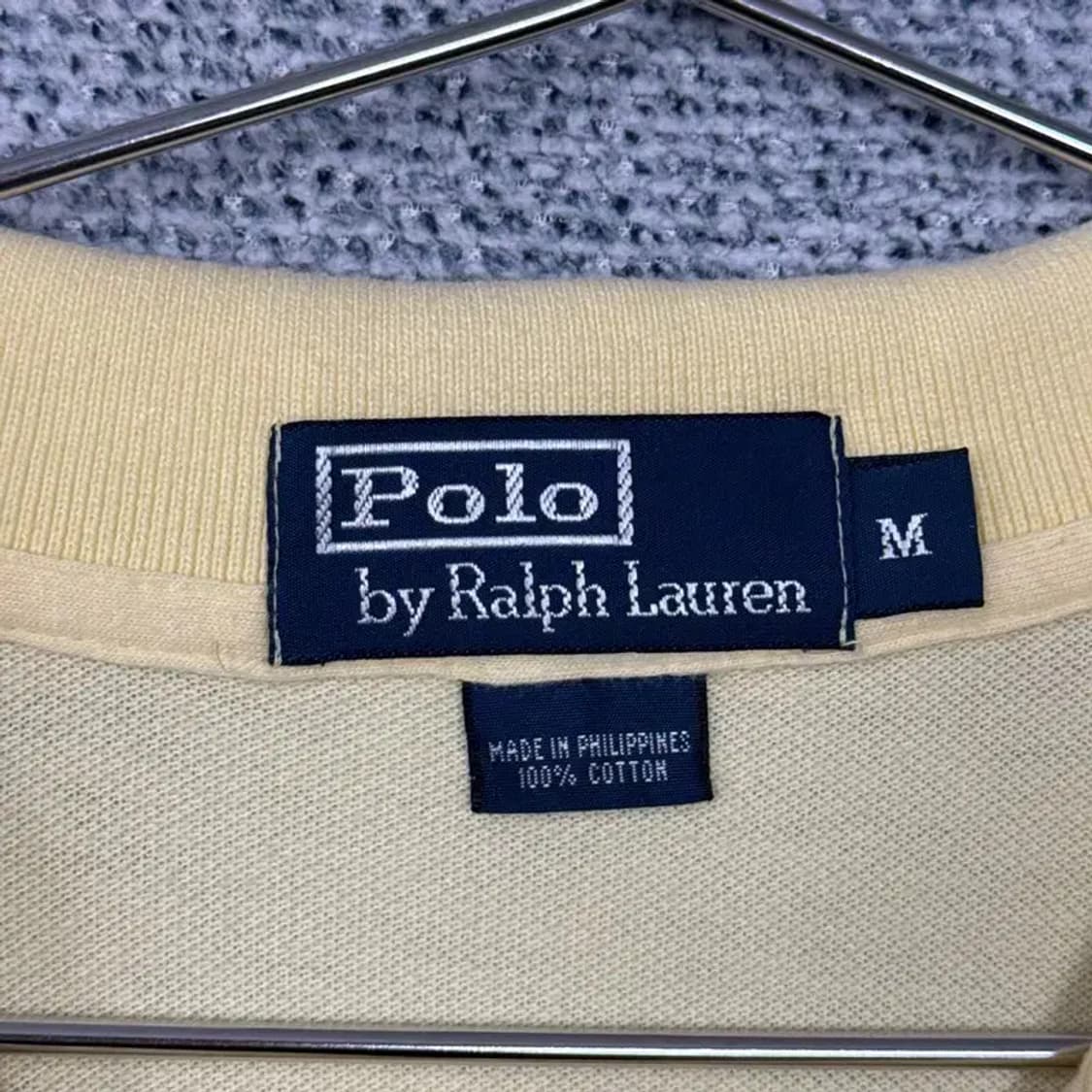 폴로 옐로우 코튼 반팔 카라티 M 상품이미지5