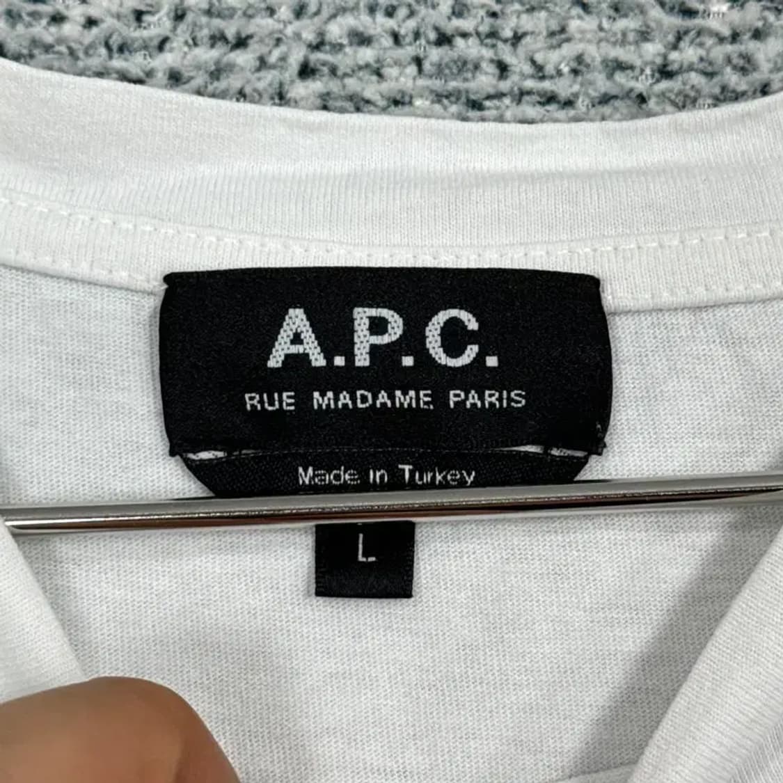 A.P.C 아페쎼 화이트 반팔티 L 상품이미지4