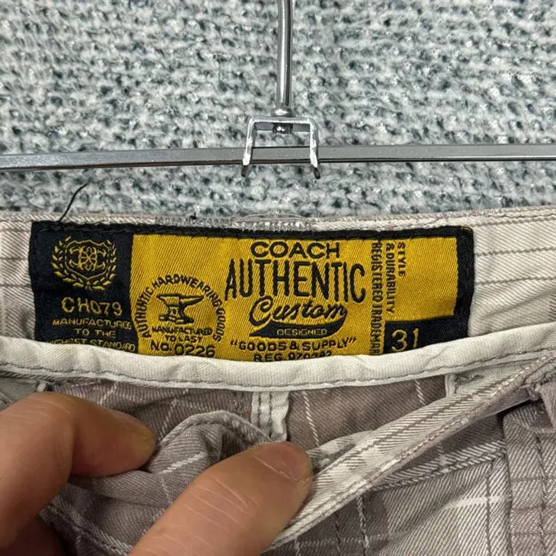 코치 체크 빈티지 카고 반바지 31 상품이미지3