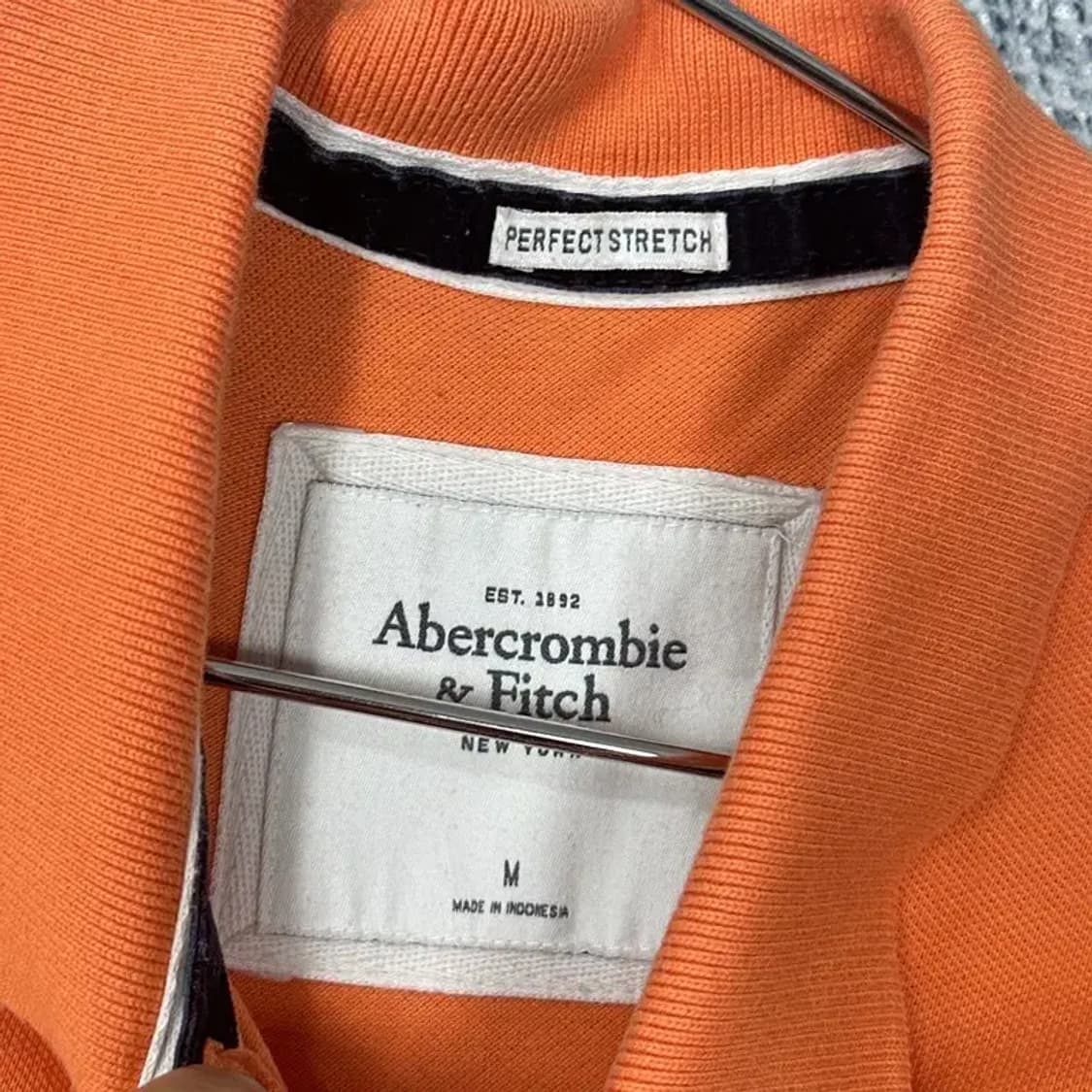 아베크롬비 오렌지 로고 반팔 카라티 M 상품이미지3