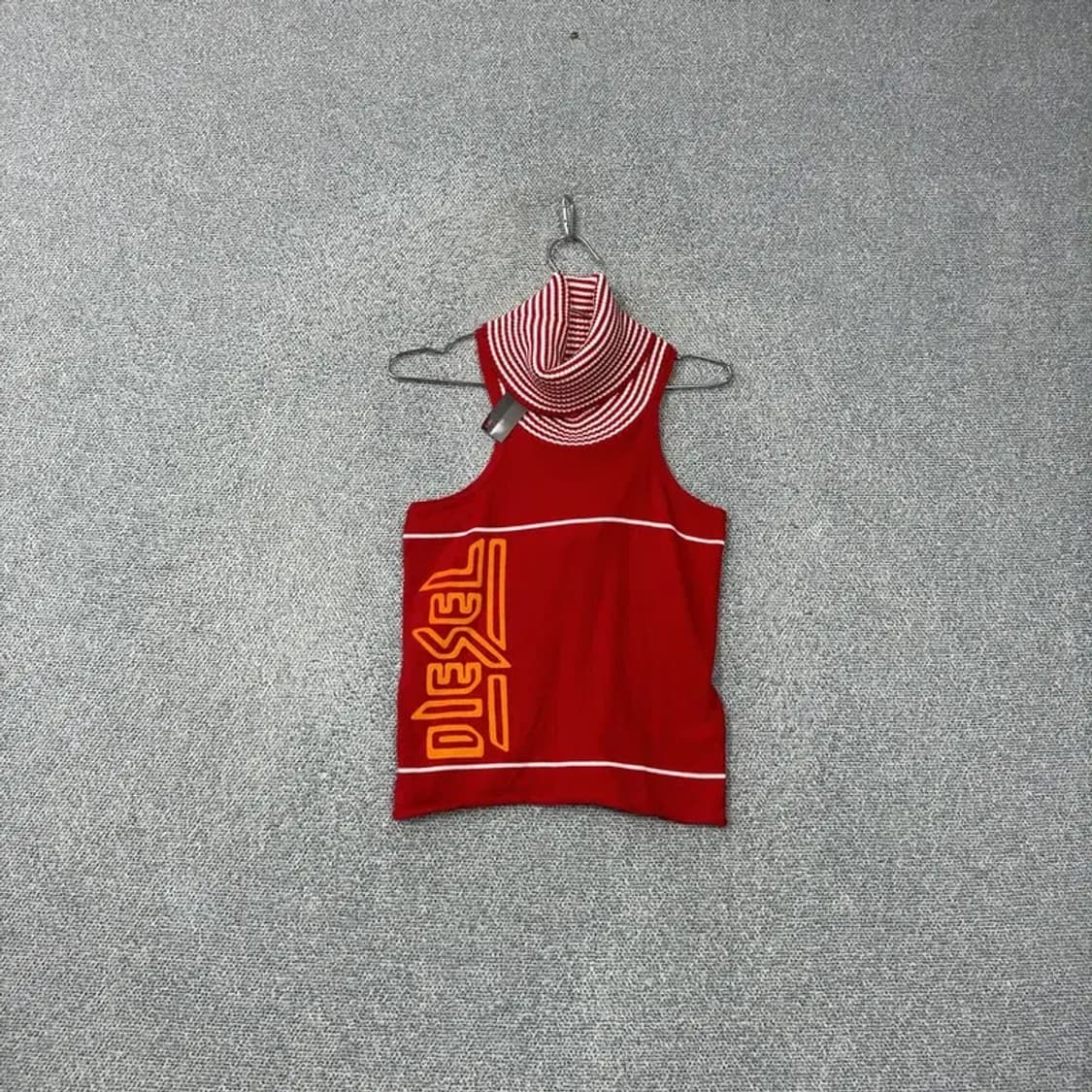 [새상품]디젤 00's 넥워머 Y2K 크롭 코튼 니트 나시 M 상품이미지1