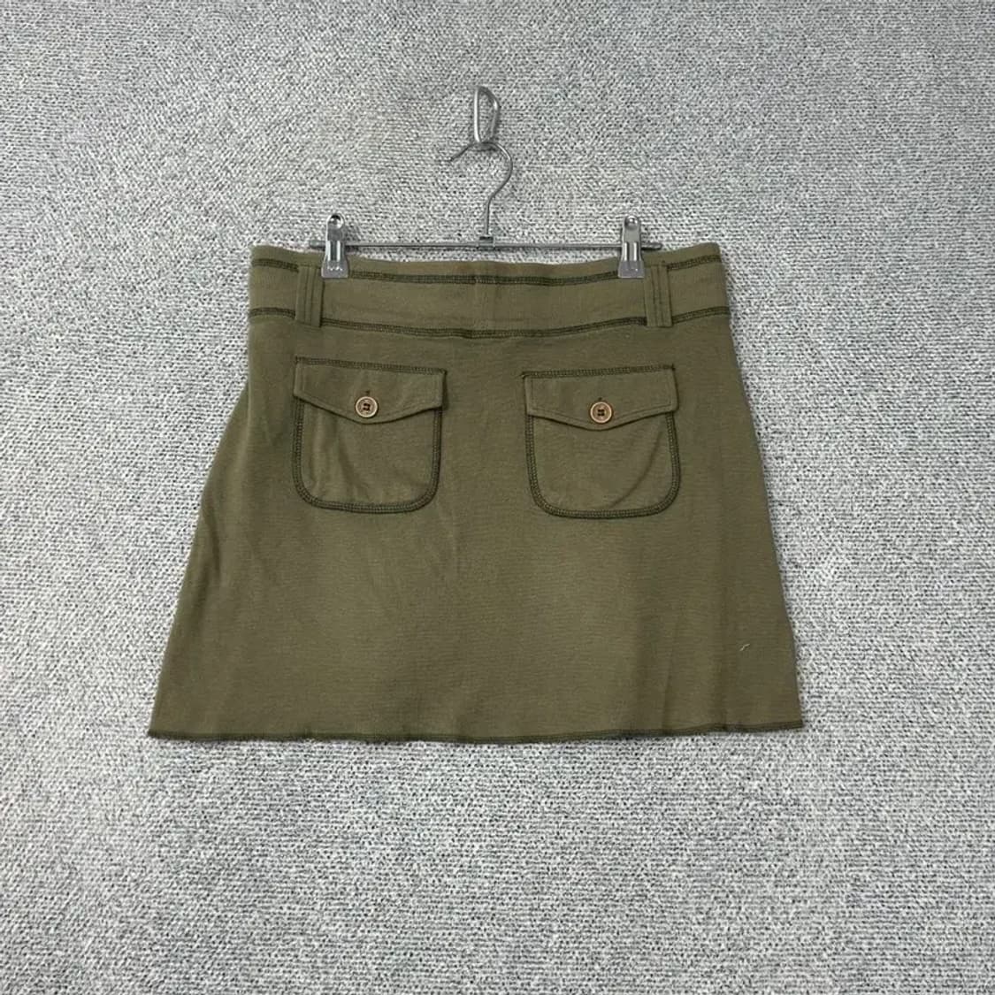 후아유 코튼 스티치 카키 미니스커트 M 상품이미지2