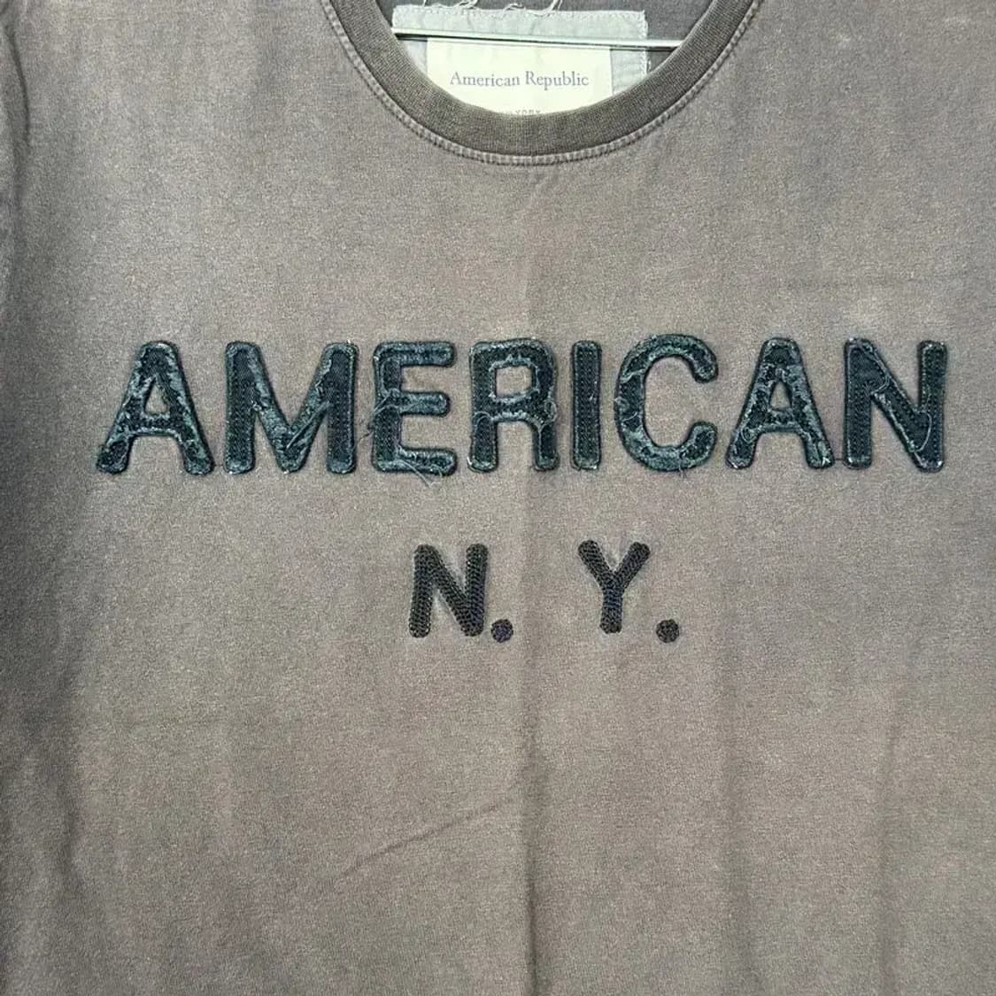 아메리칸 리퍼블릭 뉴욕 브라운 반팔티 M 상품이미지5