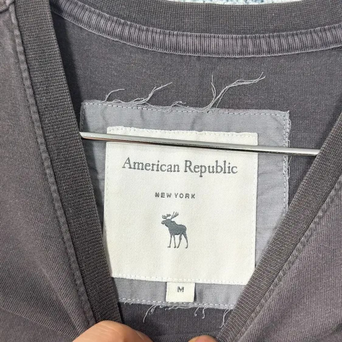 아메리칸 리퍼블릭 뉴욕 브라운 반팔티 M 상품이미지6