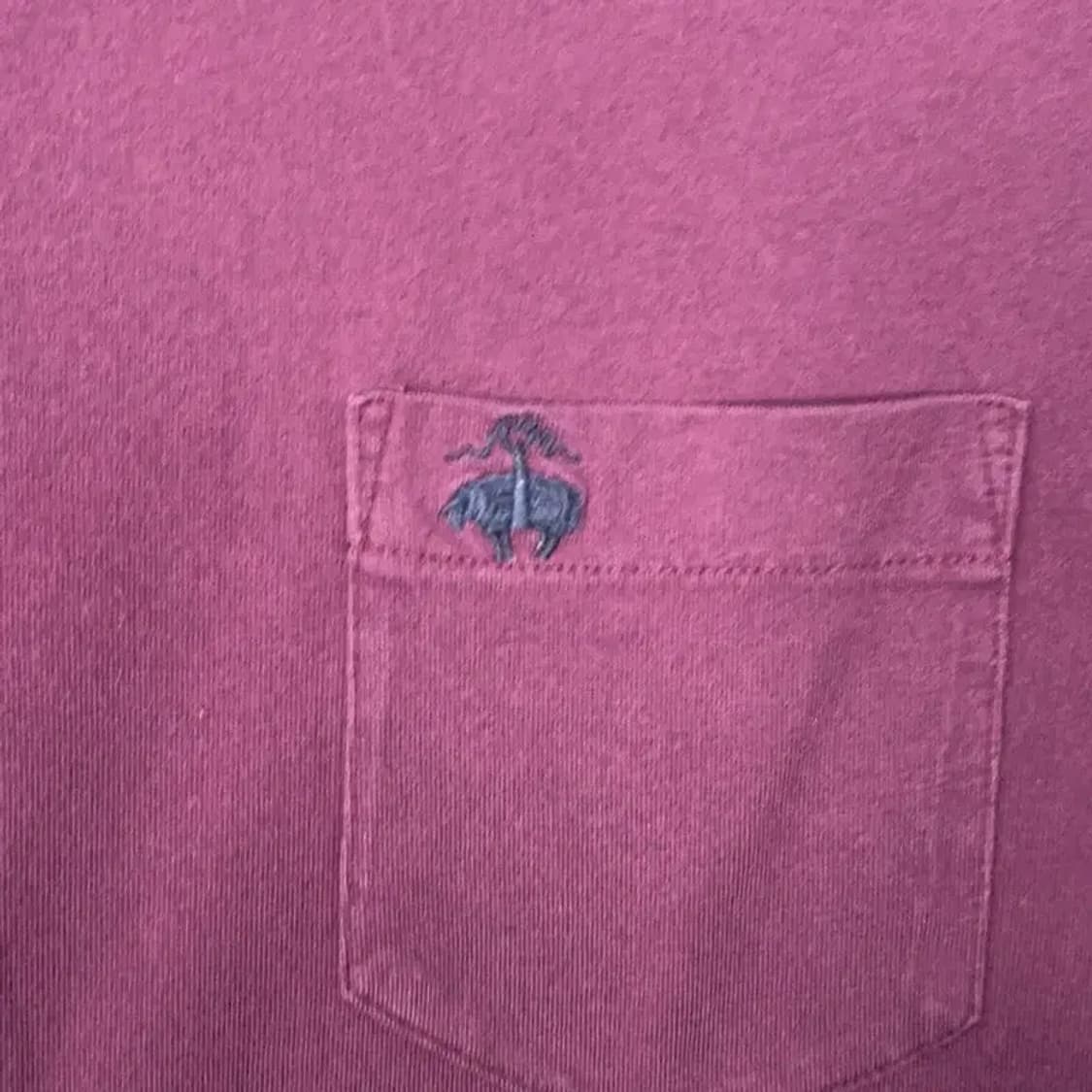 브룩스브라더스 로고 버건디 긴팔티 XL 상품이미지3