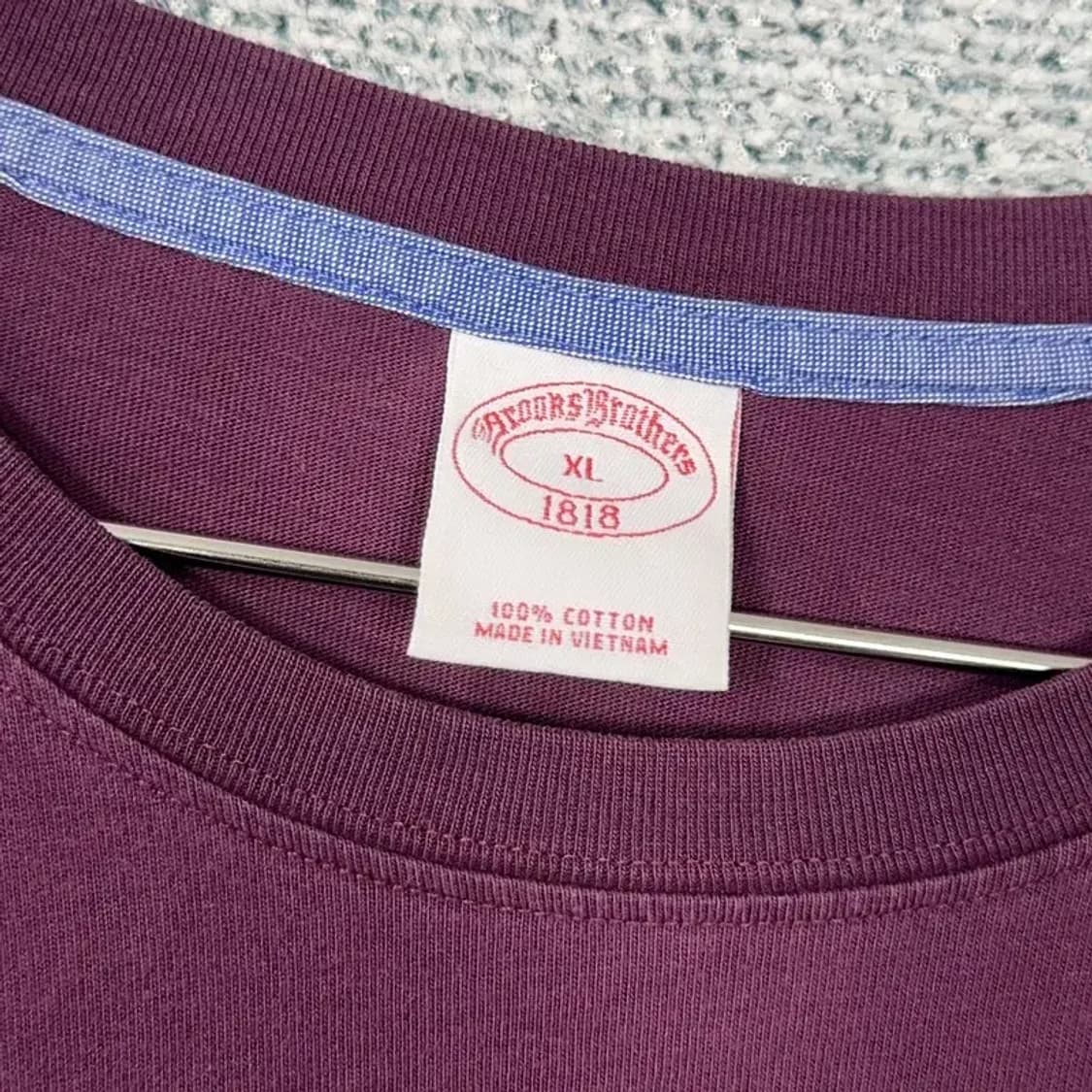 브룩스브라더스 로고 버건디 긴팔티 XL 상품이미지4