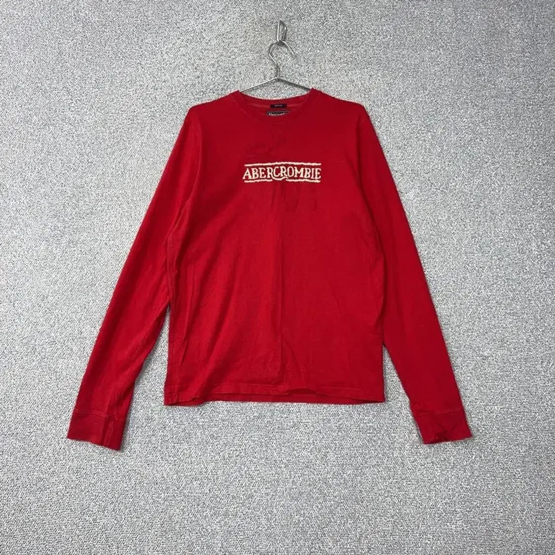 아베크롬비 로고 레드 긴팔티 L 상품이미지1