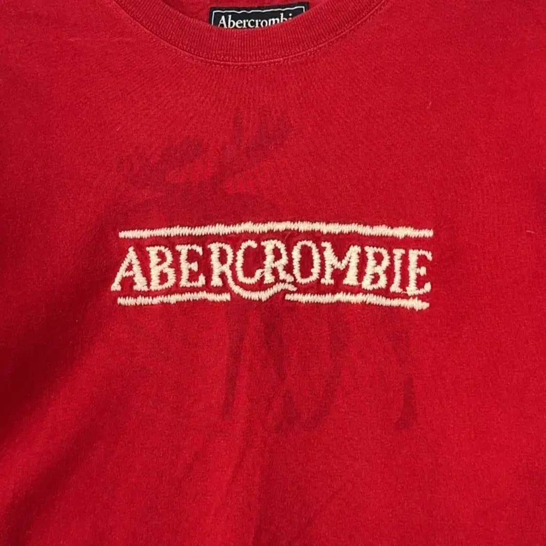 아베크롬비 로고 레드 긴팔티 L 상품이미지3
