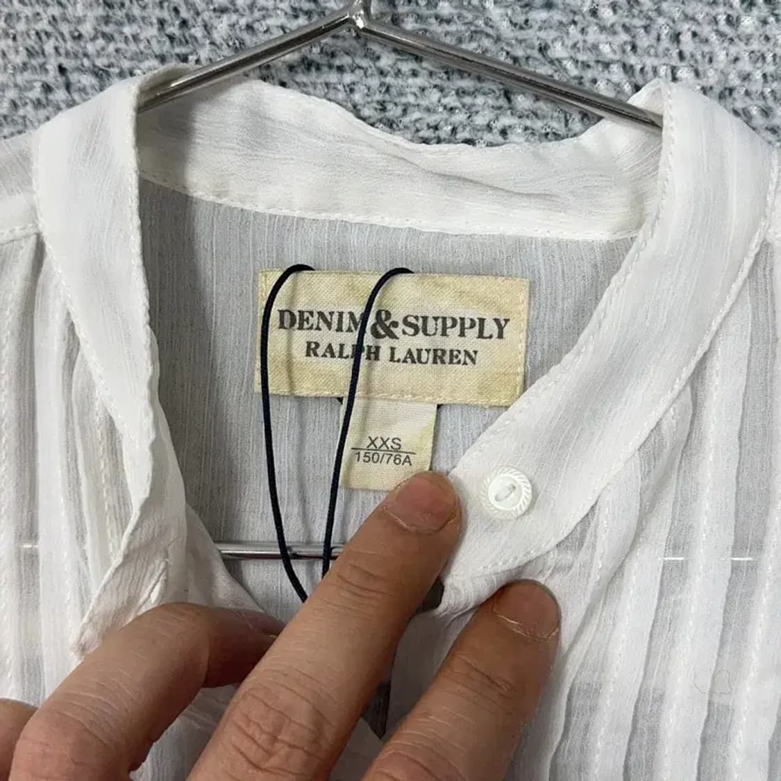 데님앤서플라이 차이나넥 시스루 셔츠 XXS 상품이미지3