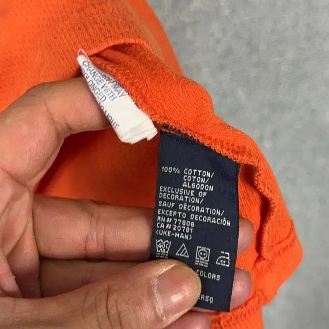 타미힐피거 오버핏 오렌지 로고 반팔티 XL 상품이미지5