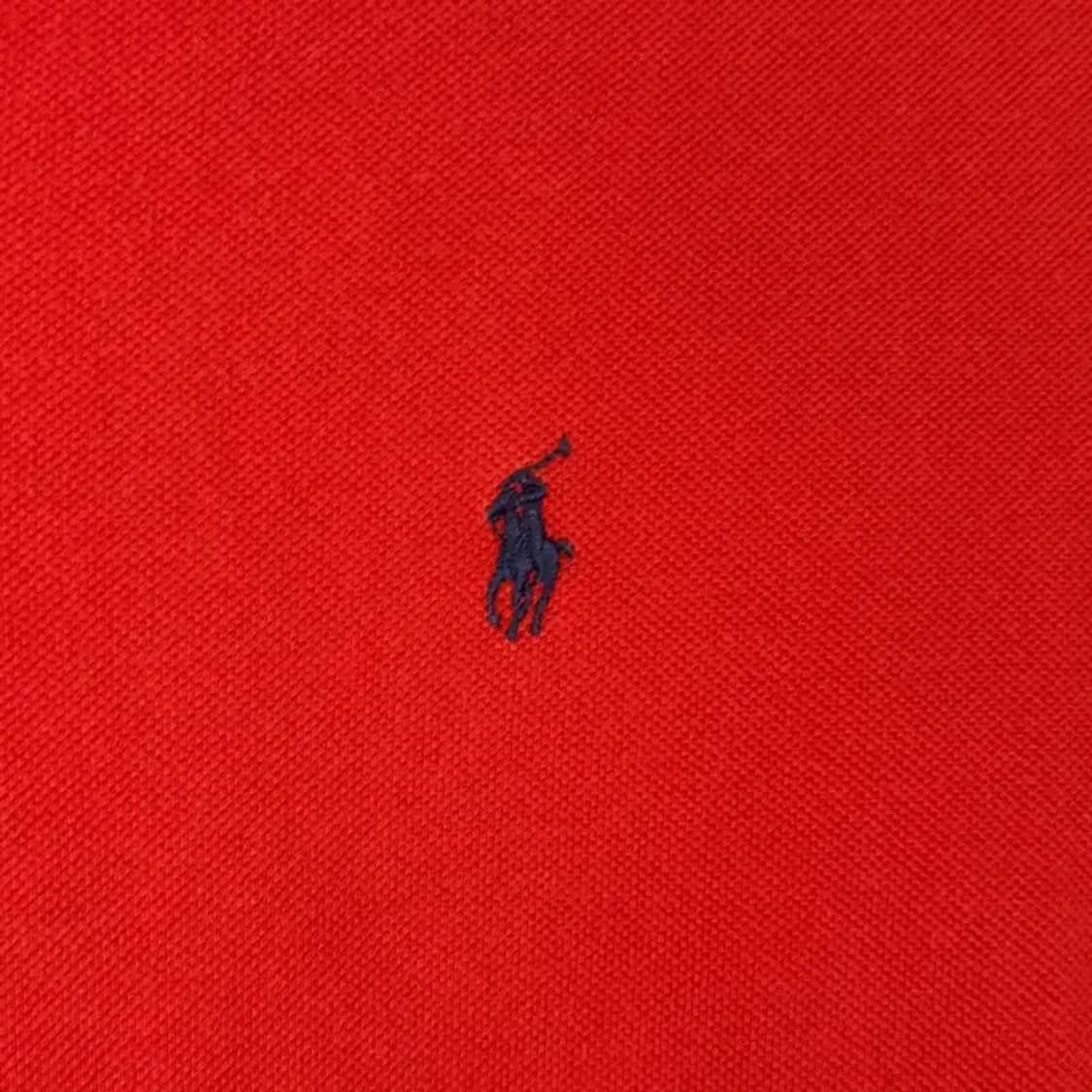 폴로 랄프로렌 커스텀핏 레드 반팔 카라티 L 상품이미지3
