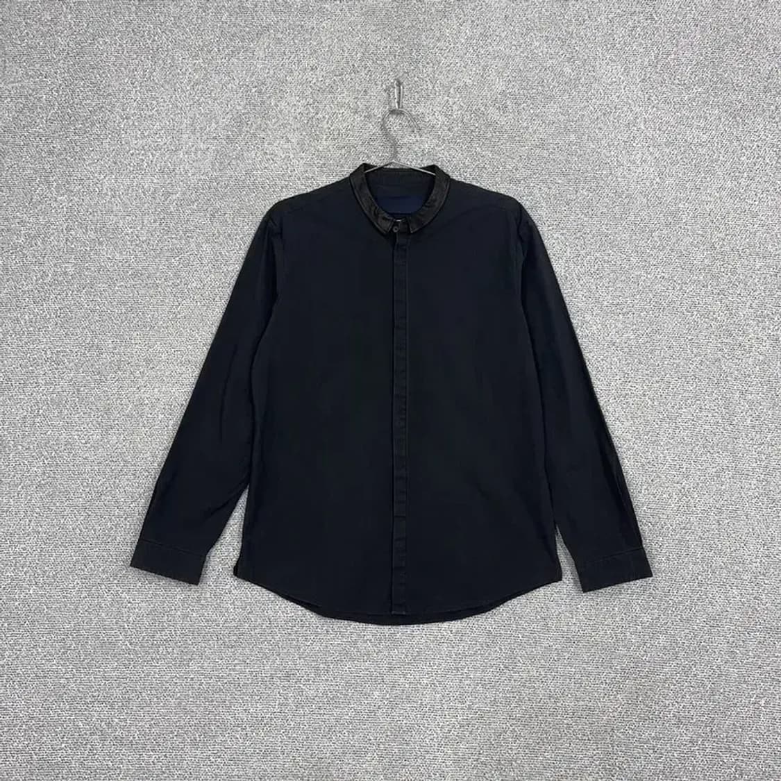 준지 올블랙 레더카라 셔츠 110 상품이미지1