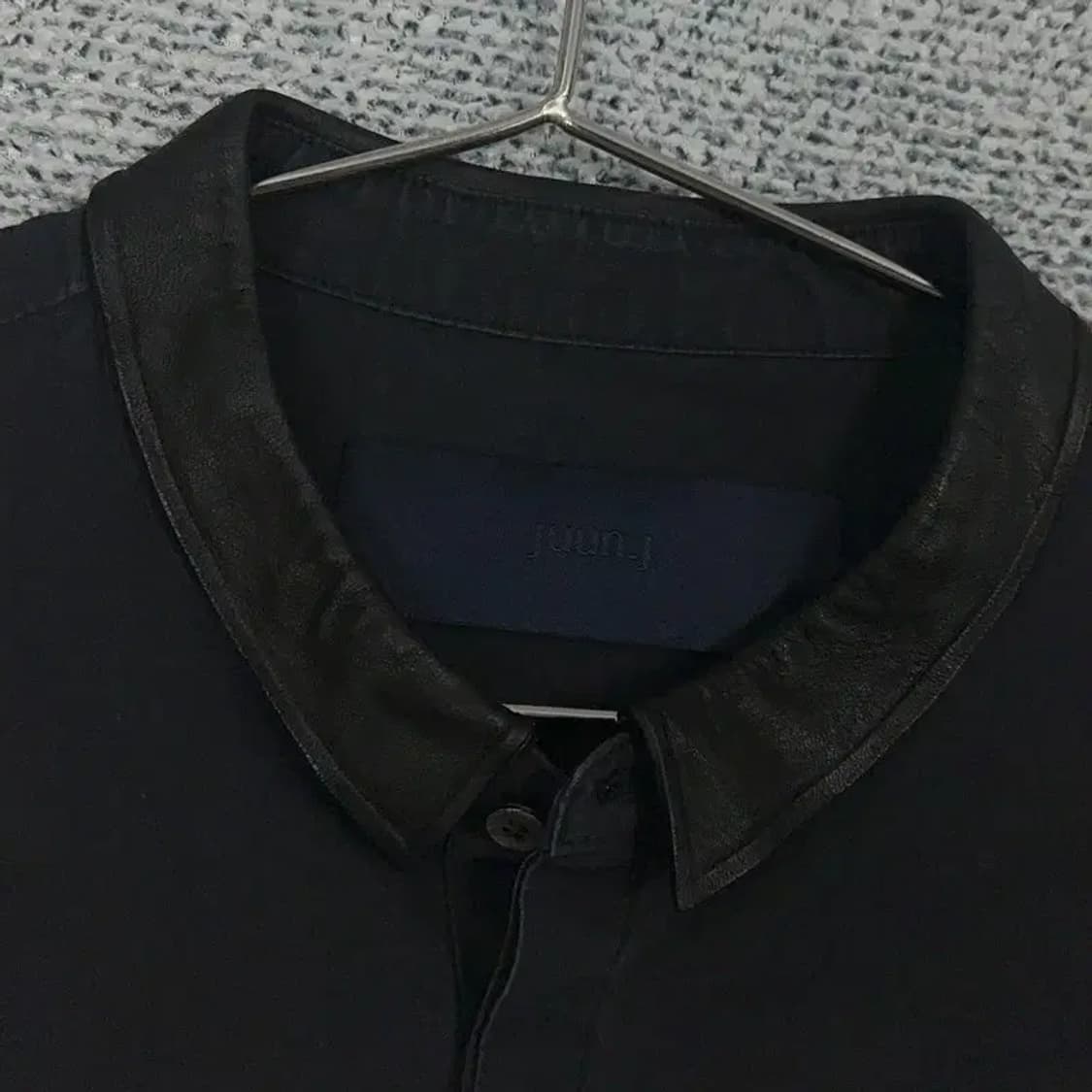 준지 올블랙 레더카라 셔츠 110 상품이미지3