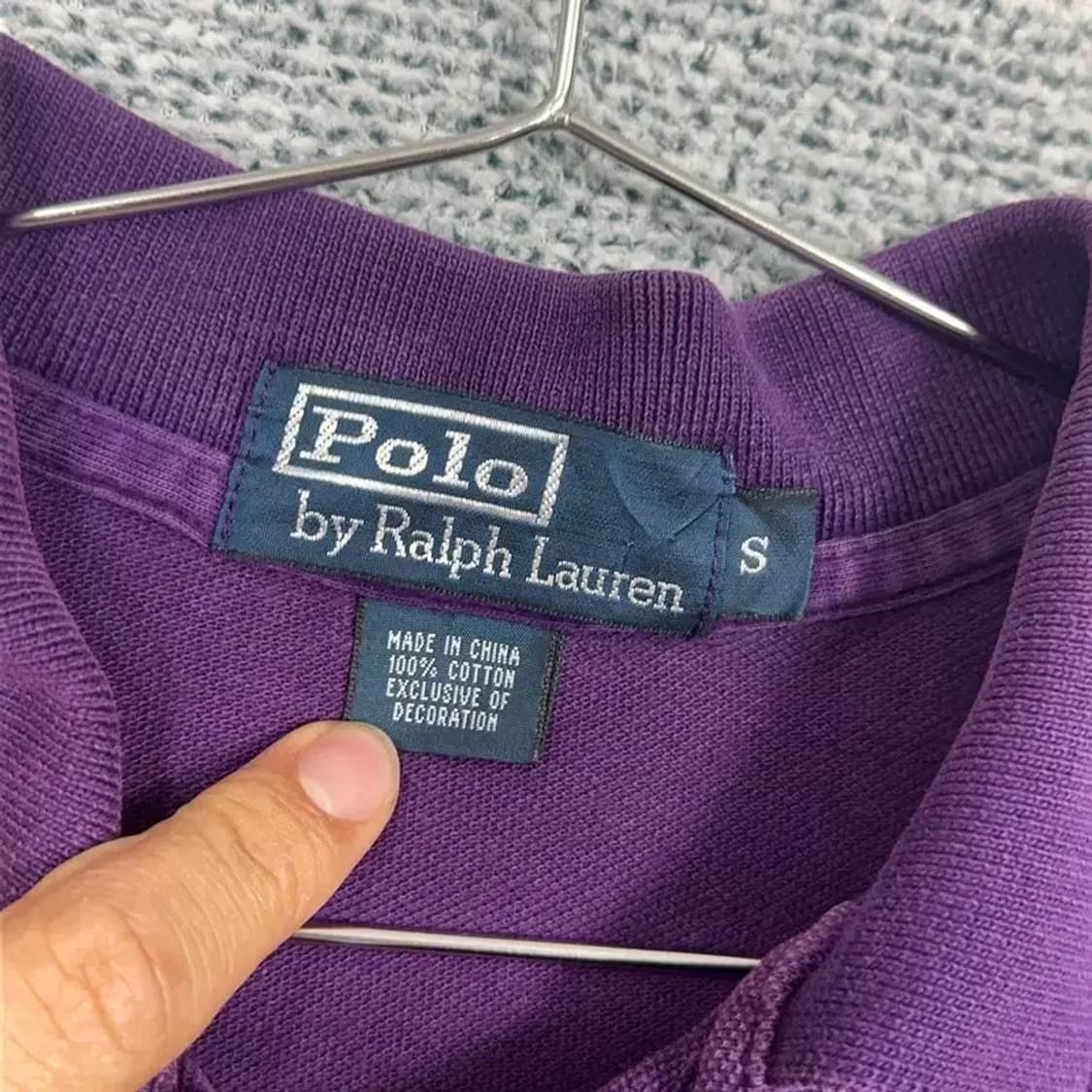 폴로 퍼플 반팔 카라티 S 상품이미지3