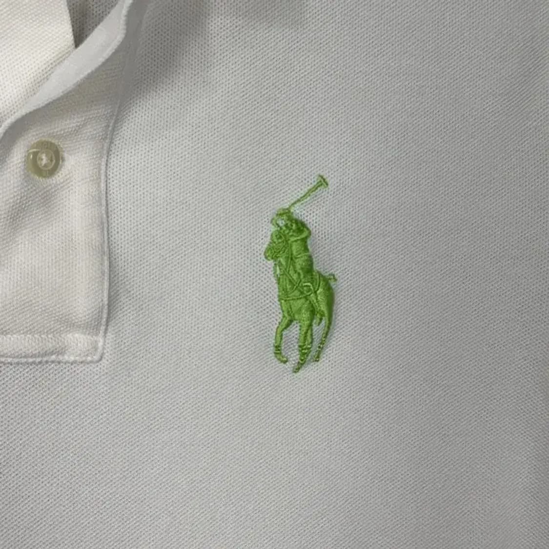 폴로 형광 빅포니 화이트 반팔 카라티 XS 상품이미지3