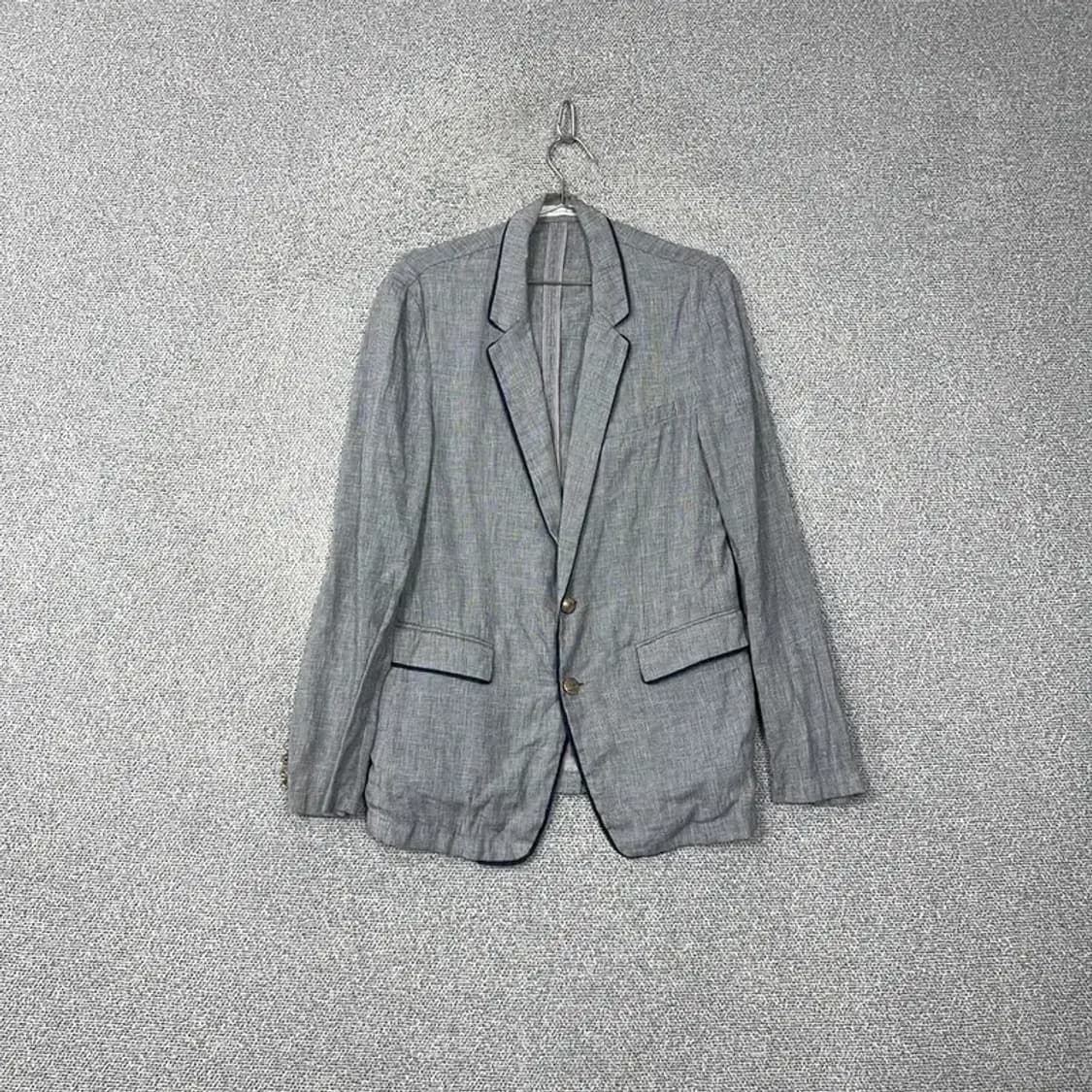 솔리드옴므 캐주얼 체크 린넨 블레이저 105 상품이미지1