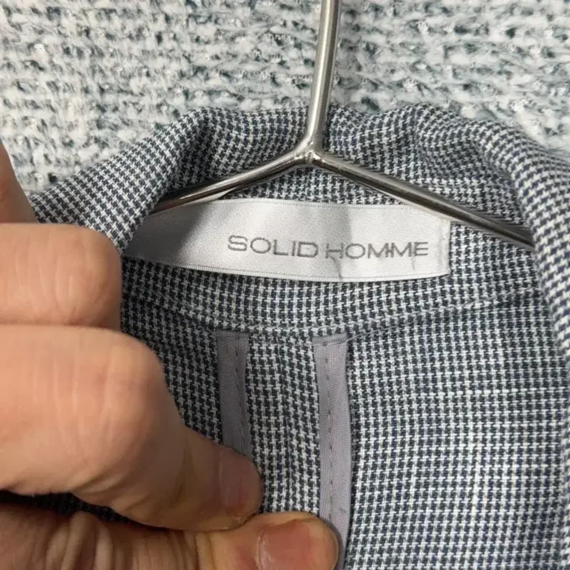 솔리드옴므 캐주얼 체크 린넨 블레이저 105 상품이미지3