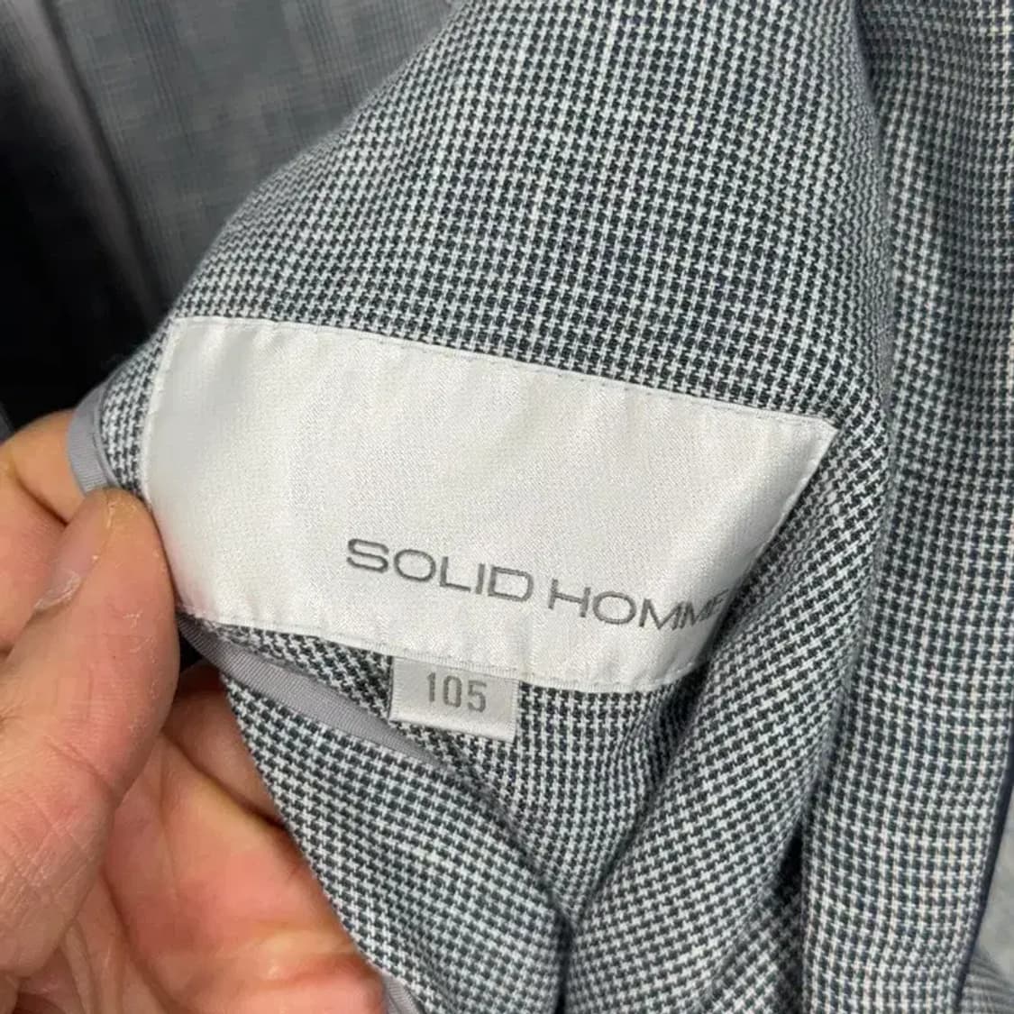 솔리드옴므 캐주얼 체크 린넨 블레이저 105 상품이미지4