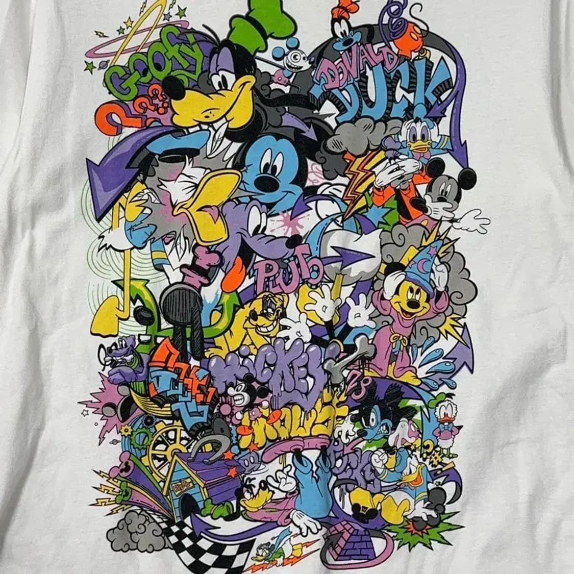 디즈니 프린팅 화이트 반팔티 M 상품이미지3