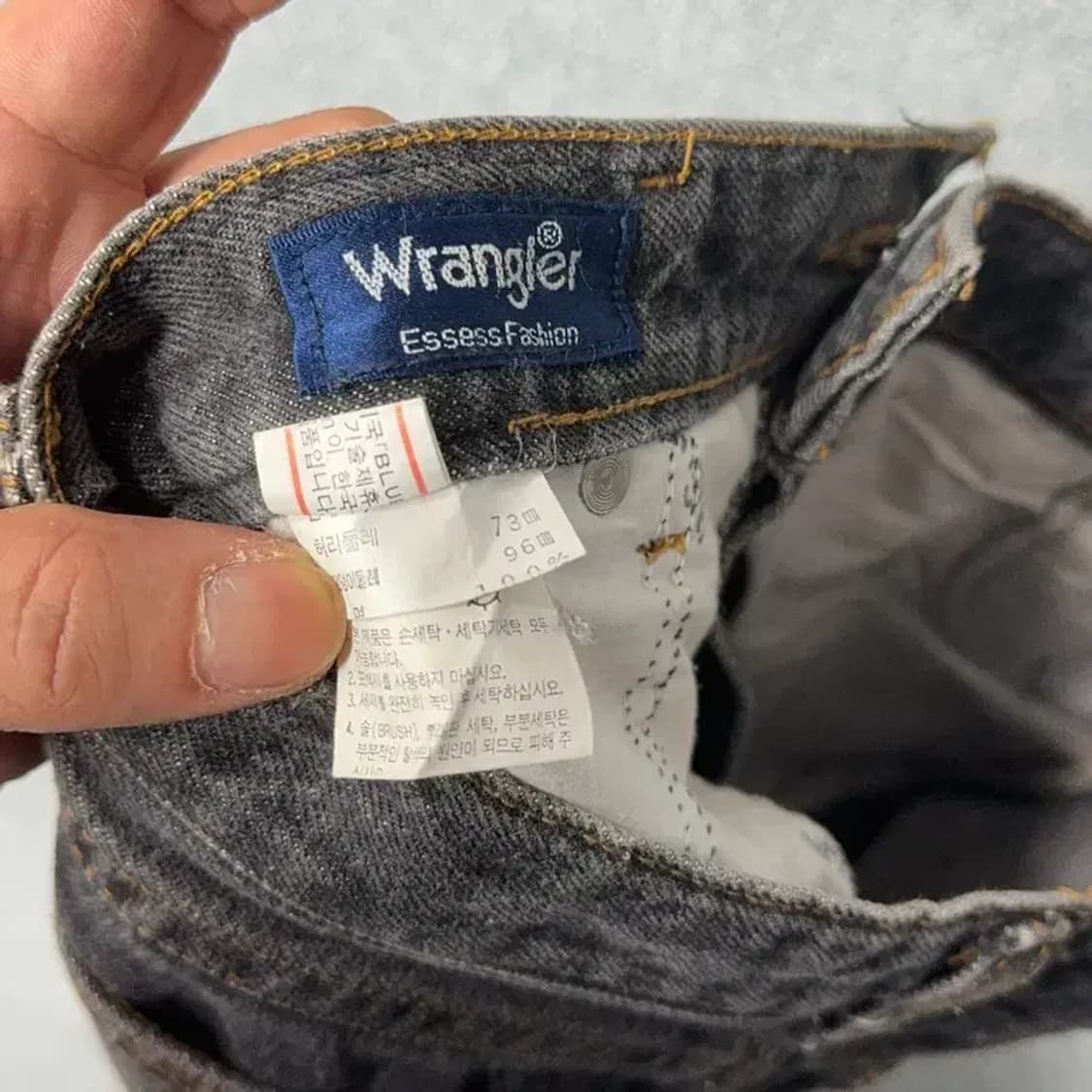 랭글러 빈티지 흑청 데님 청바지 28 상품이미지5