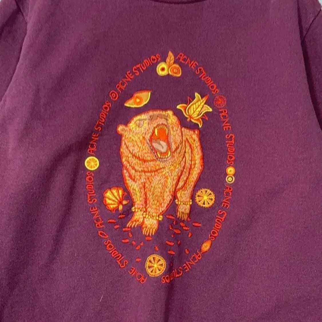 아크네스튜디오 버건디 베어 맨투맨 S 상품이미지3