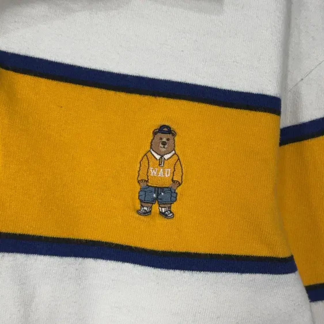 후아유 스트라이프 베어 긴팔 카라티 S 상품이미지3