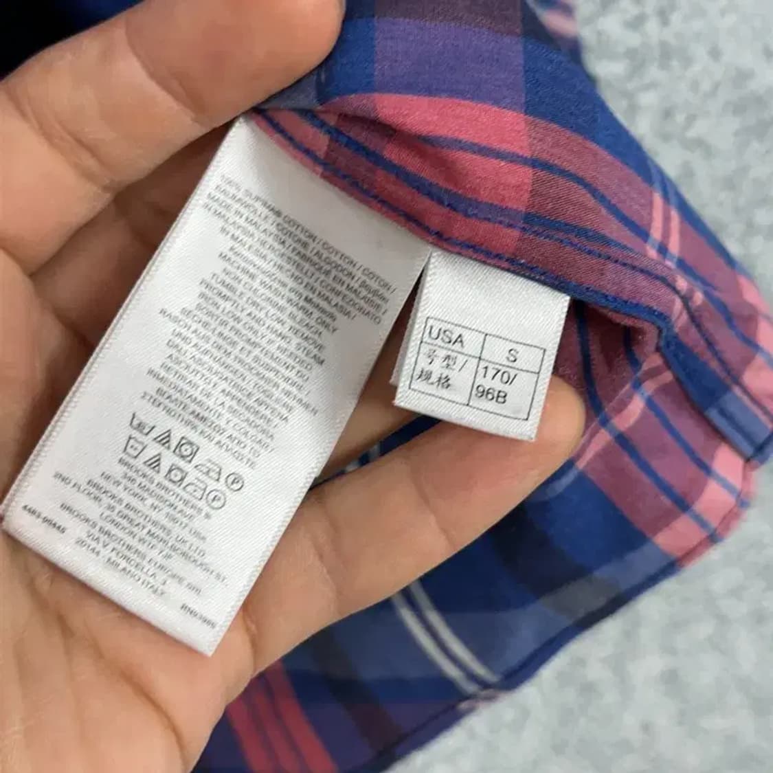 브룩스브라더스 밀라노 체크셔츠 S 상품이미지4