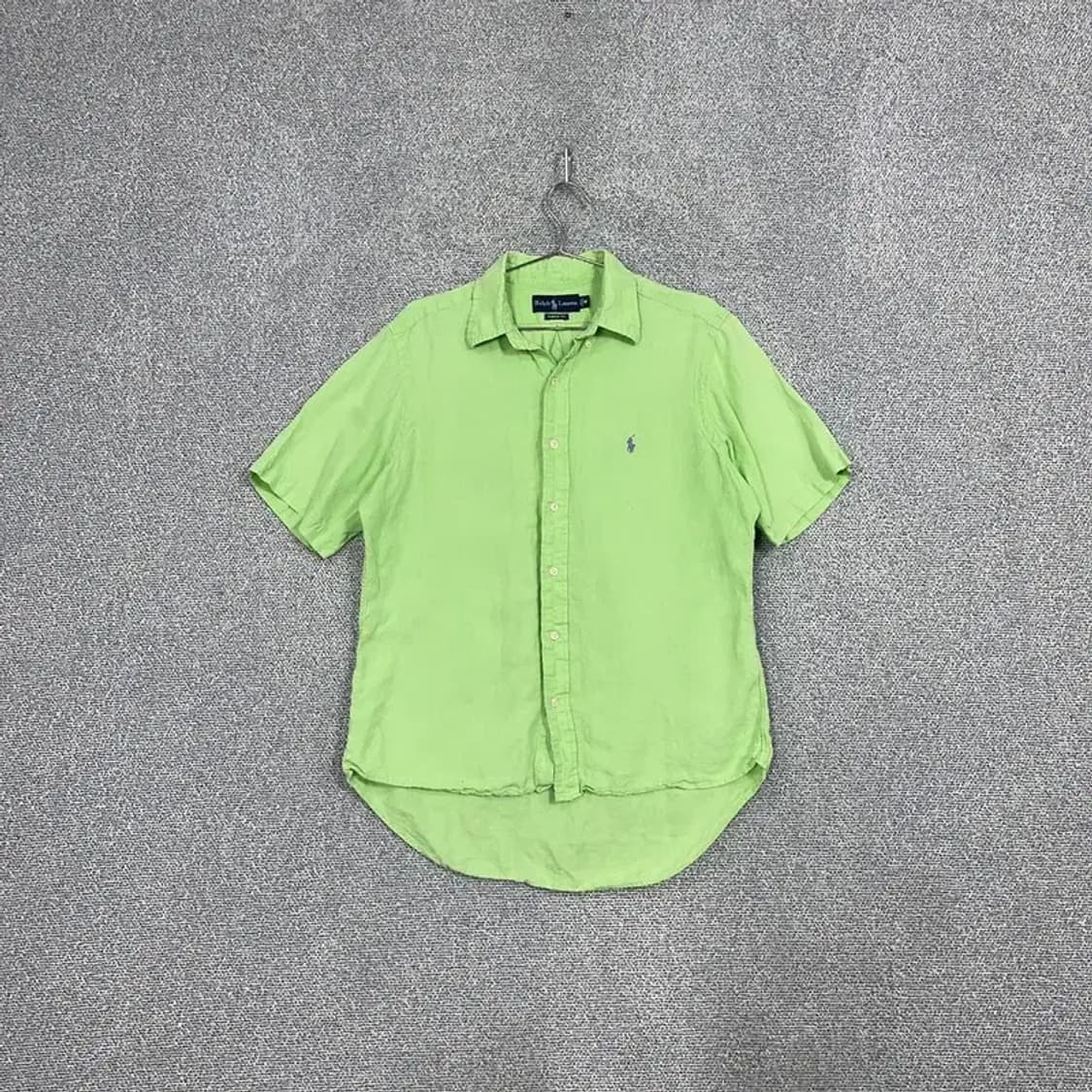 폴로 클래식핏 연두 반팔 셔츠 M 상품이미지1