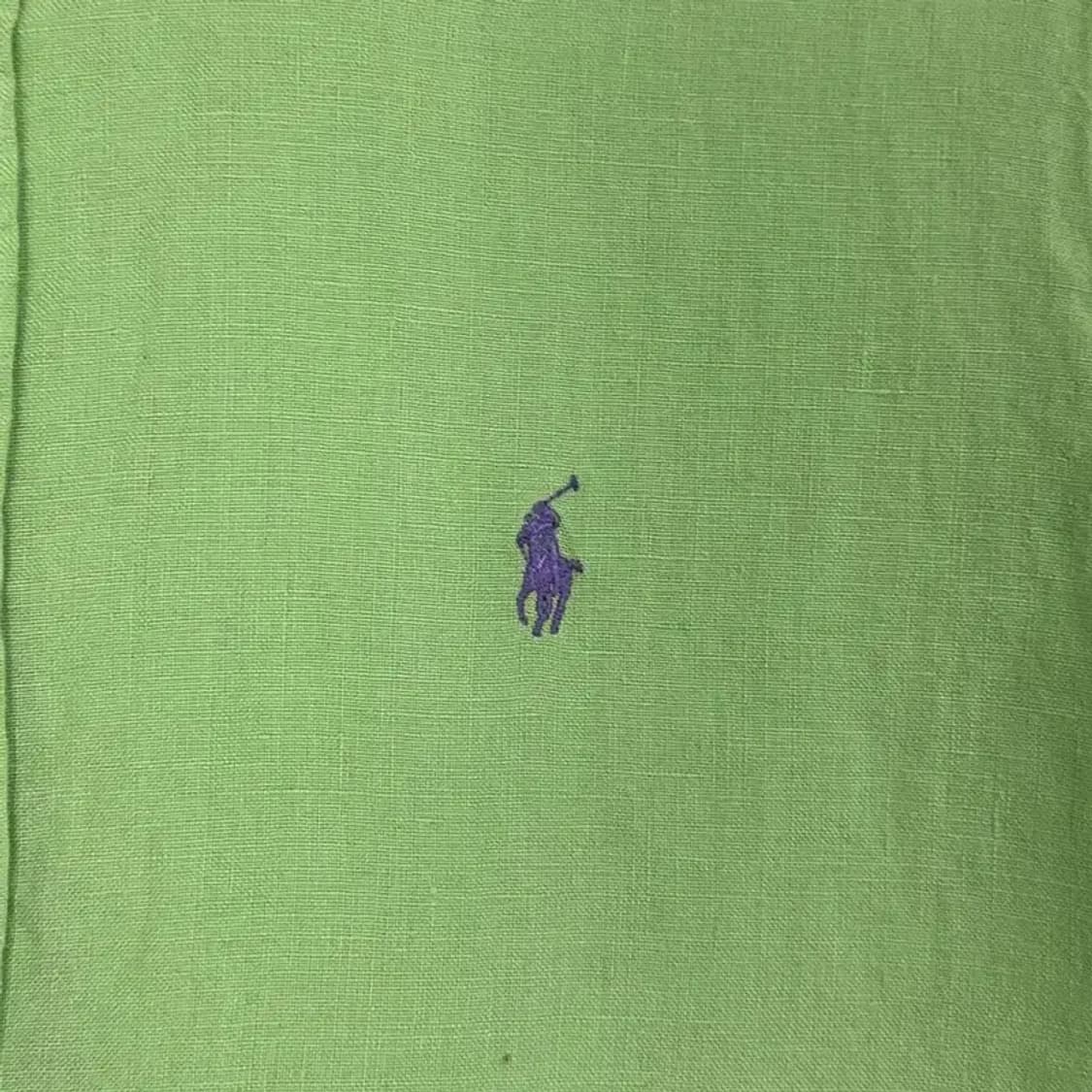 폴로 클래식핏 연두 반팔 셔츠 M 상품이미지2