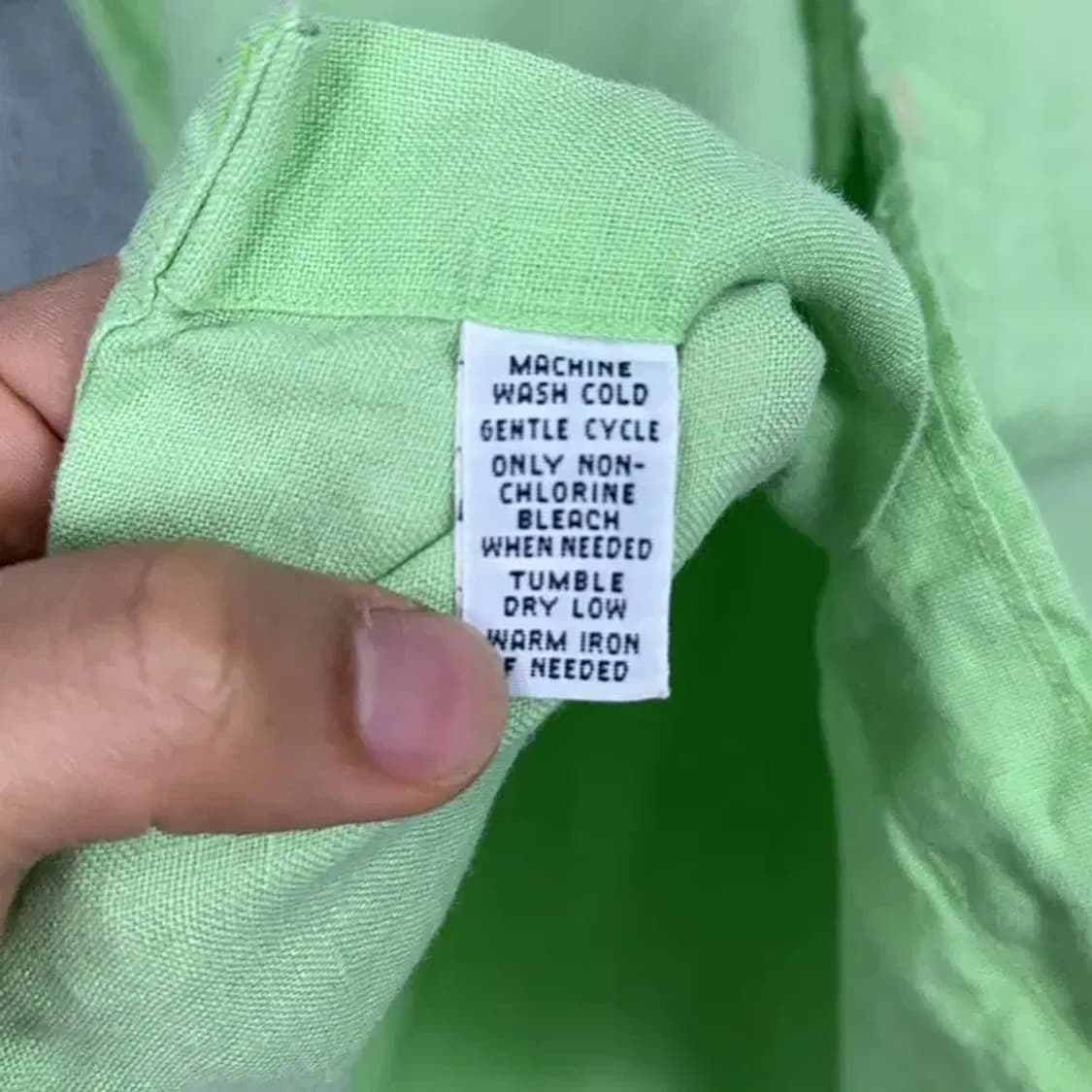 폴로 클래식핏 연두 반팔 셔츠 M 상품이미지4