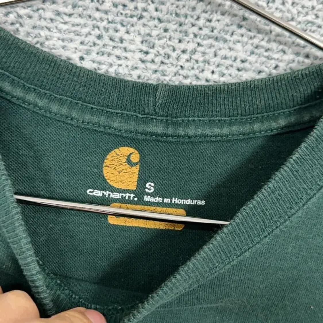 칼하트 오리지날핏 그린 반팔티 S 상품이미지3