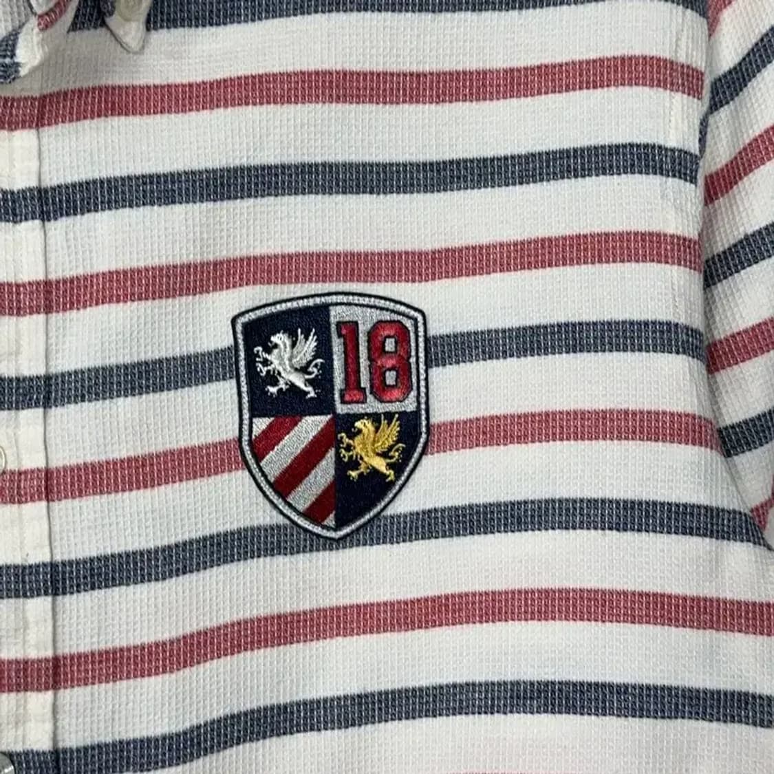 브룩스브라더스 패치 스트라이프 코튼 셔츠 S 상품이미지3