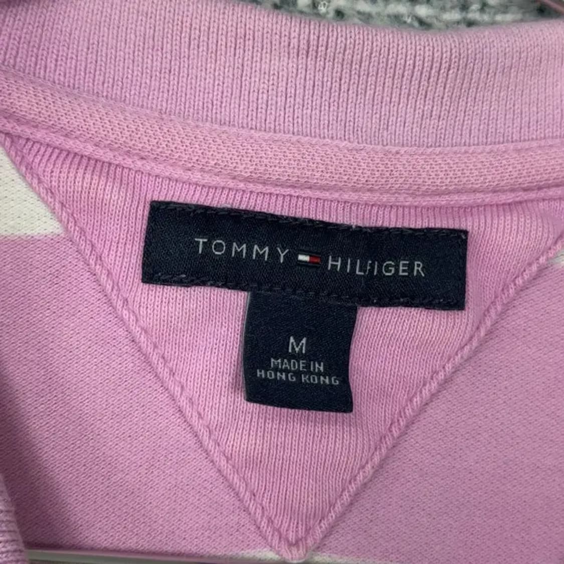 타미힐피거 스트라이프 연핑크 반팔 카라티 M 상품이미지4