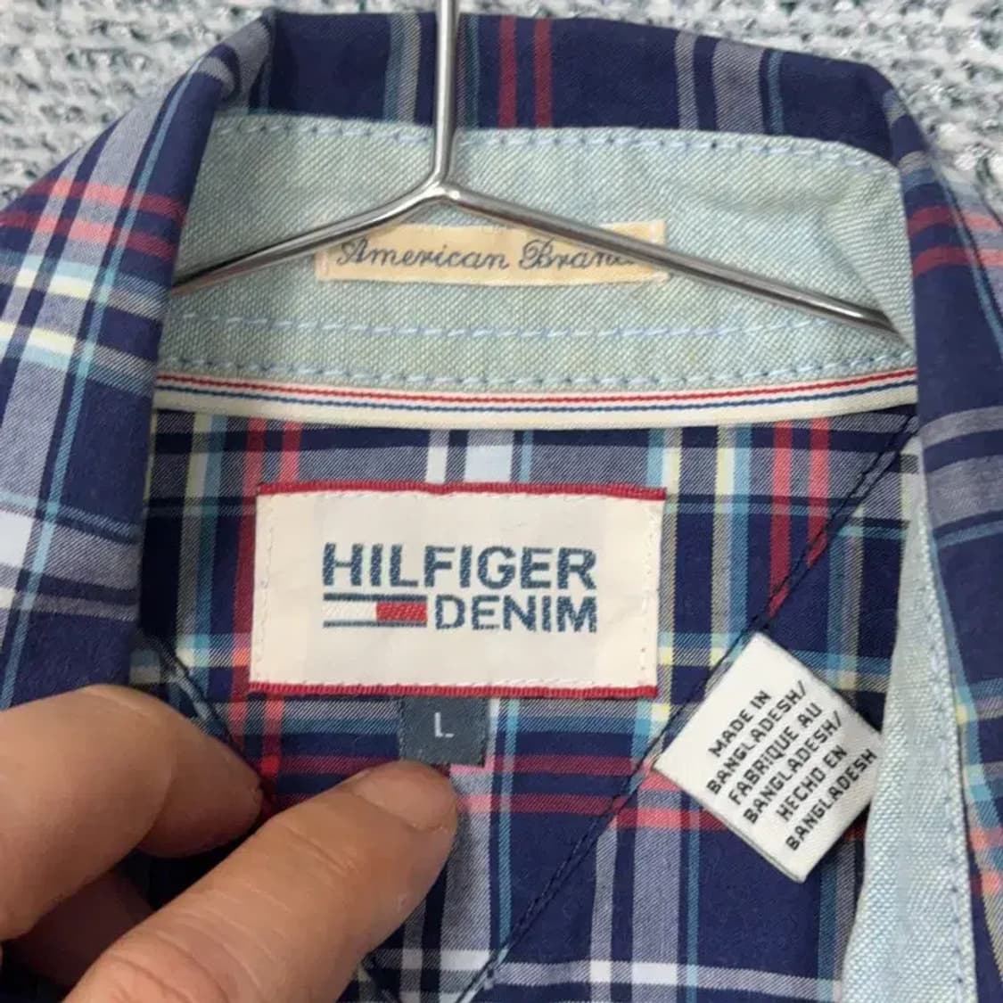 타미힐피거 투포켓 빈티지 체크셔츠 L 상품이미지3