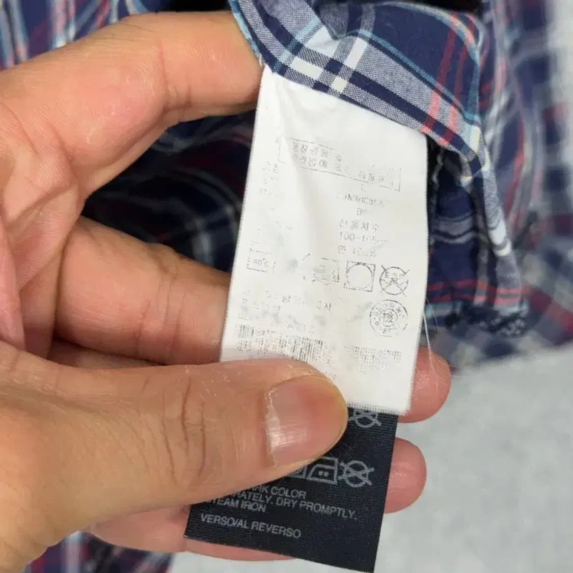 타미힐피거 투포켓 빈티지 체크셔츠 L 상품이미지4