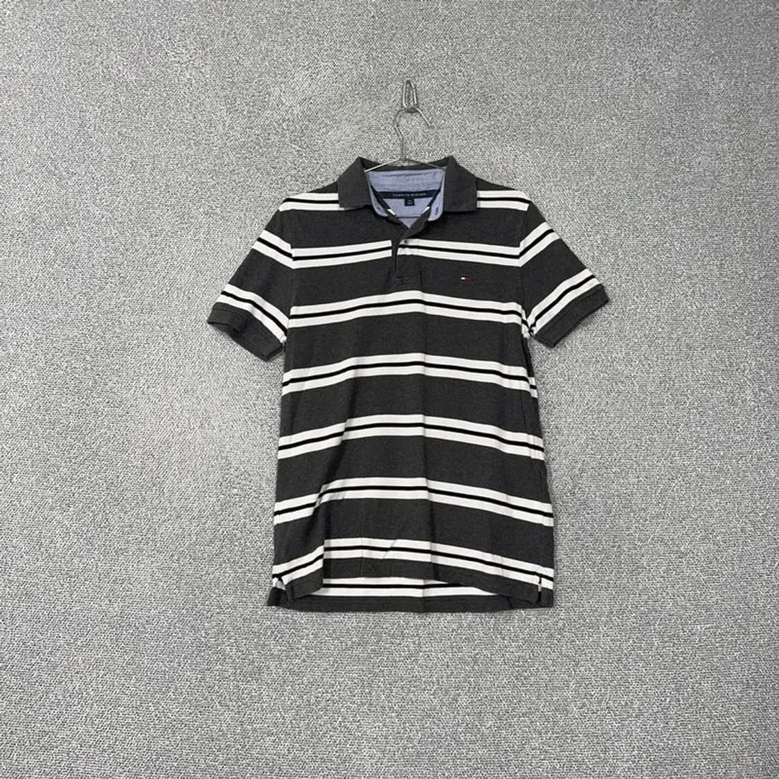 타미힐피거 스트라이프 로고 반팔 카라티 S 상품이미지1