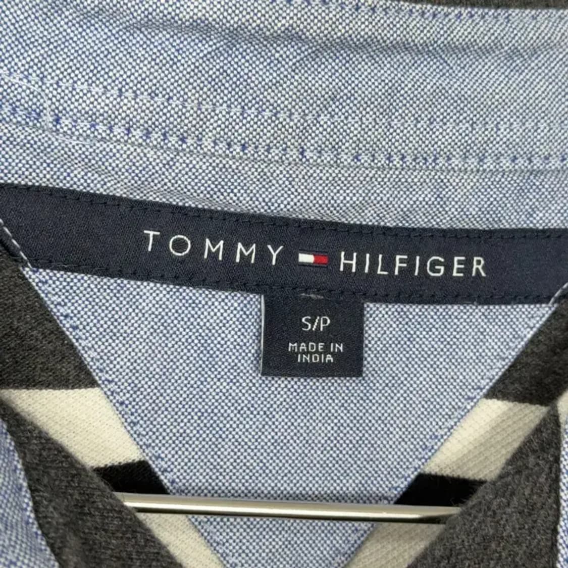 타미힐피거 스트라이프 로고 반팔 카라티 S 상품이미지3