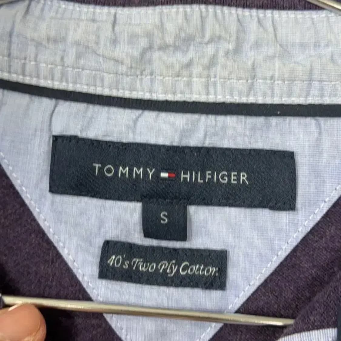 타미힐피거 퍼플 로고 반팔 카라티 S 상품이미지3