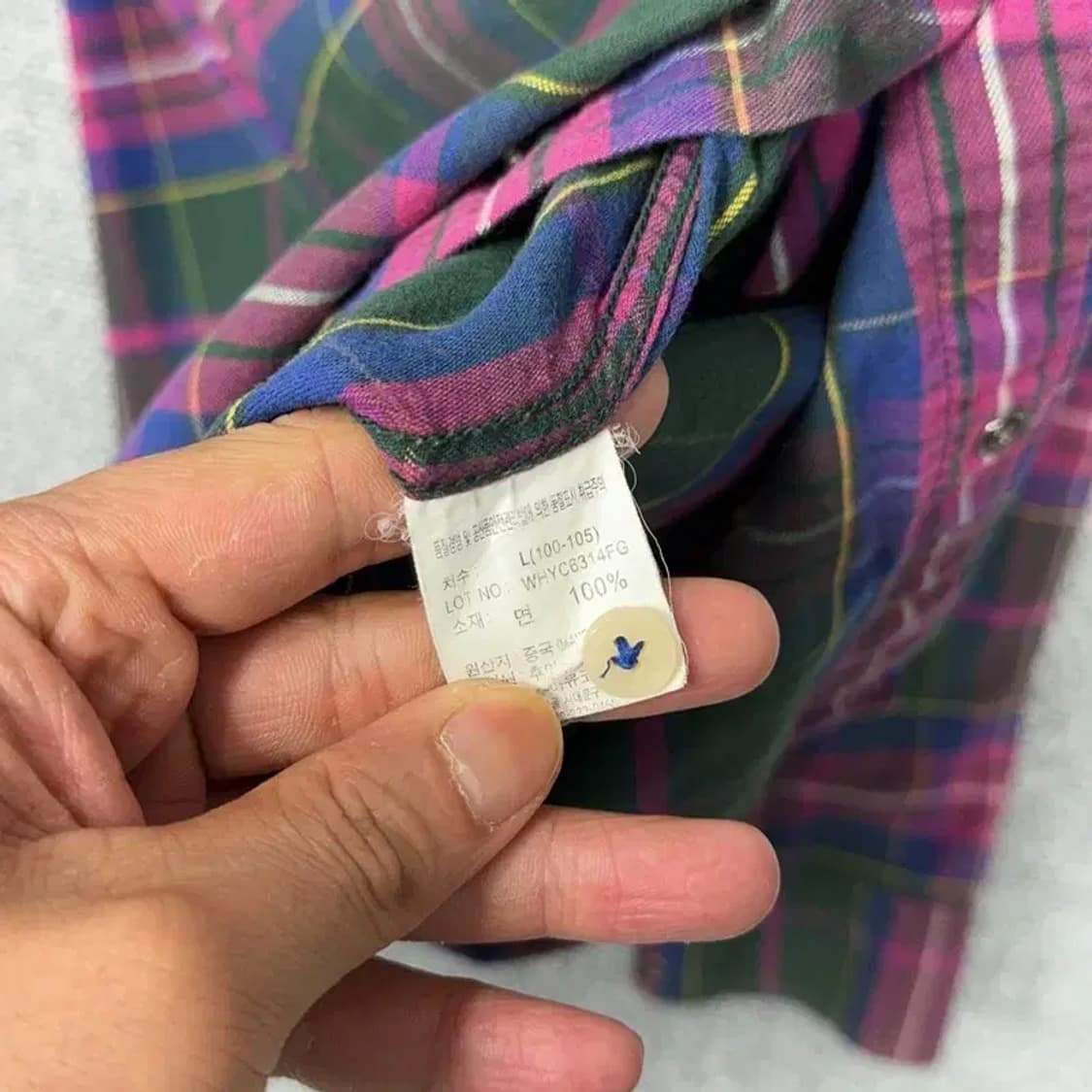 후아유 투포켓 빈티지 체크셔츠 S 상품이미지6