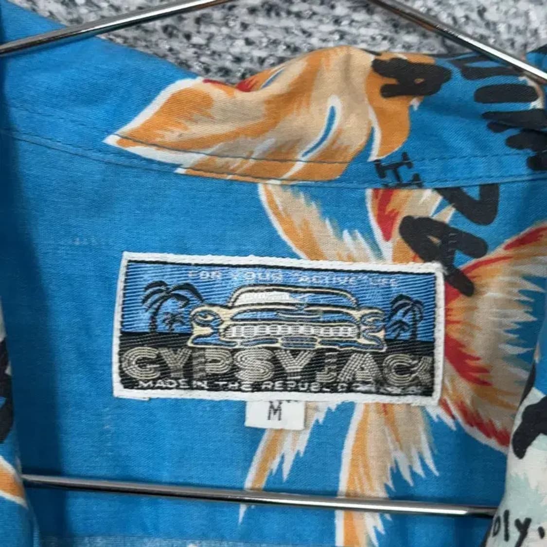 트로피칼 하와이안 블루 반팔셔츠 M 상품이미지3