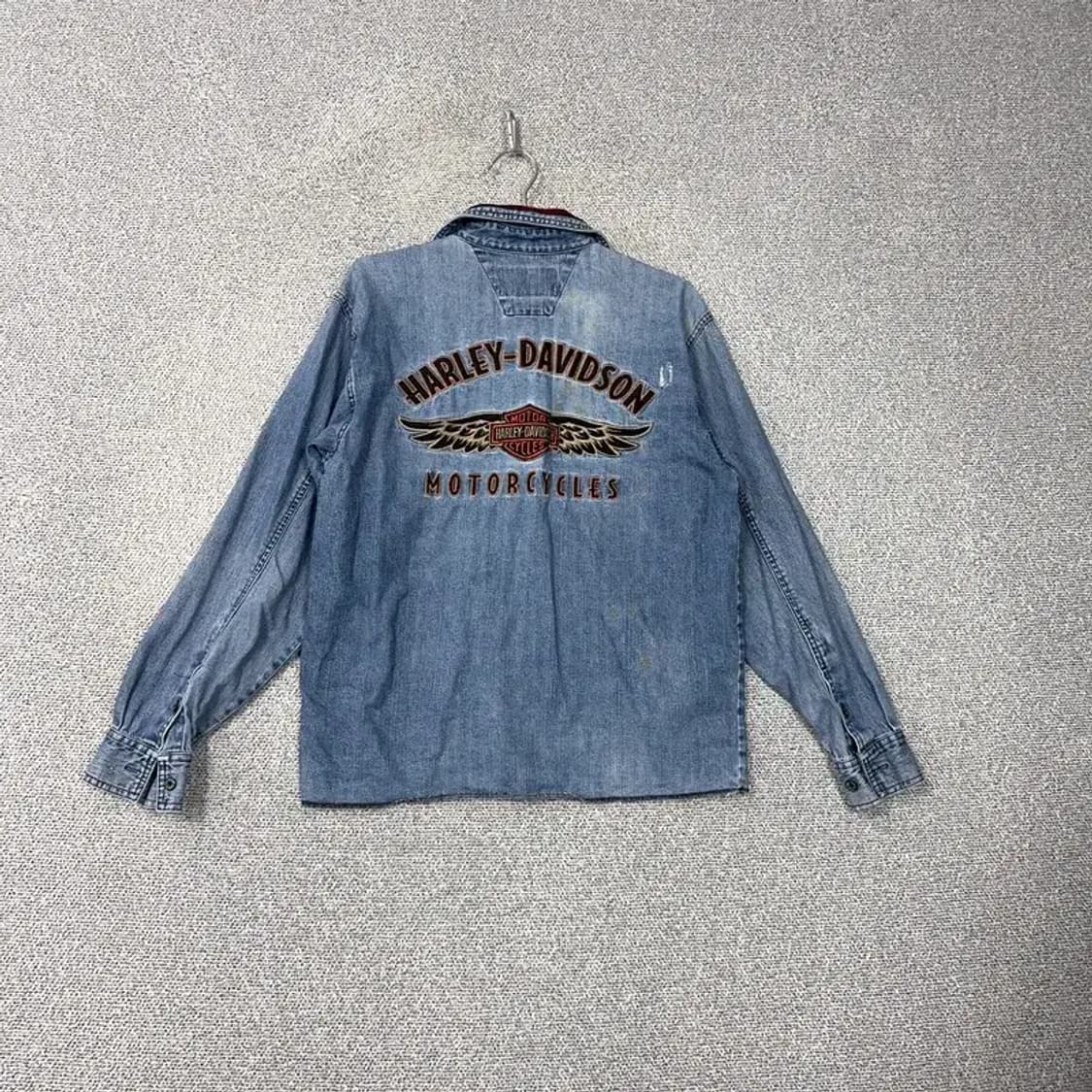 할리데이비슨 빈티지 워싱 데님셔츠 S 상품이미지2
