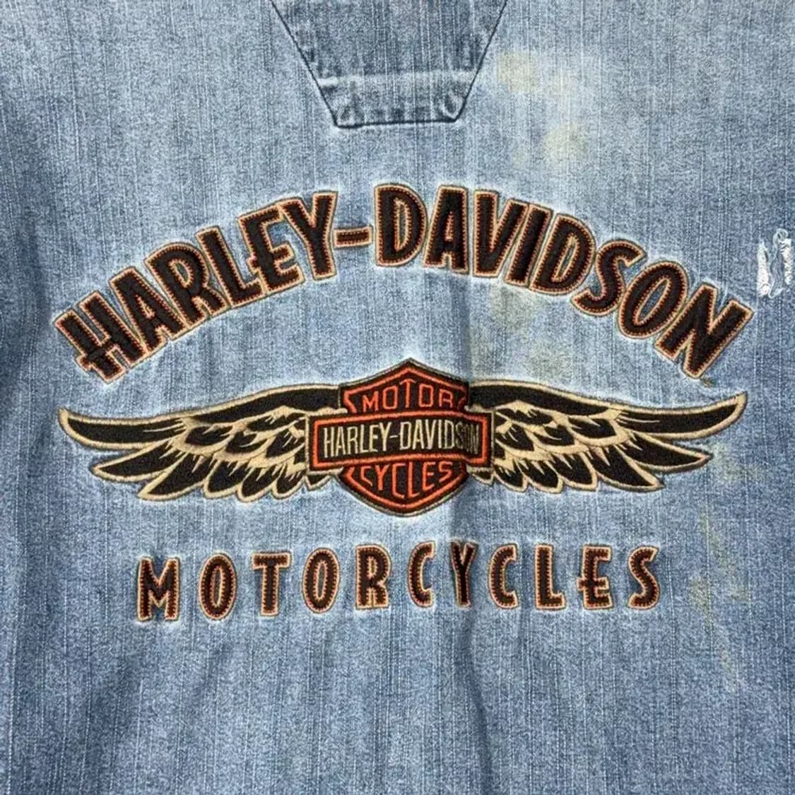 할리데이비슨 빈티지 워싱 데님셔츠 S 상품이미지4