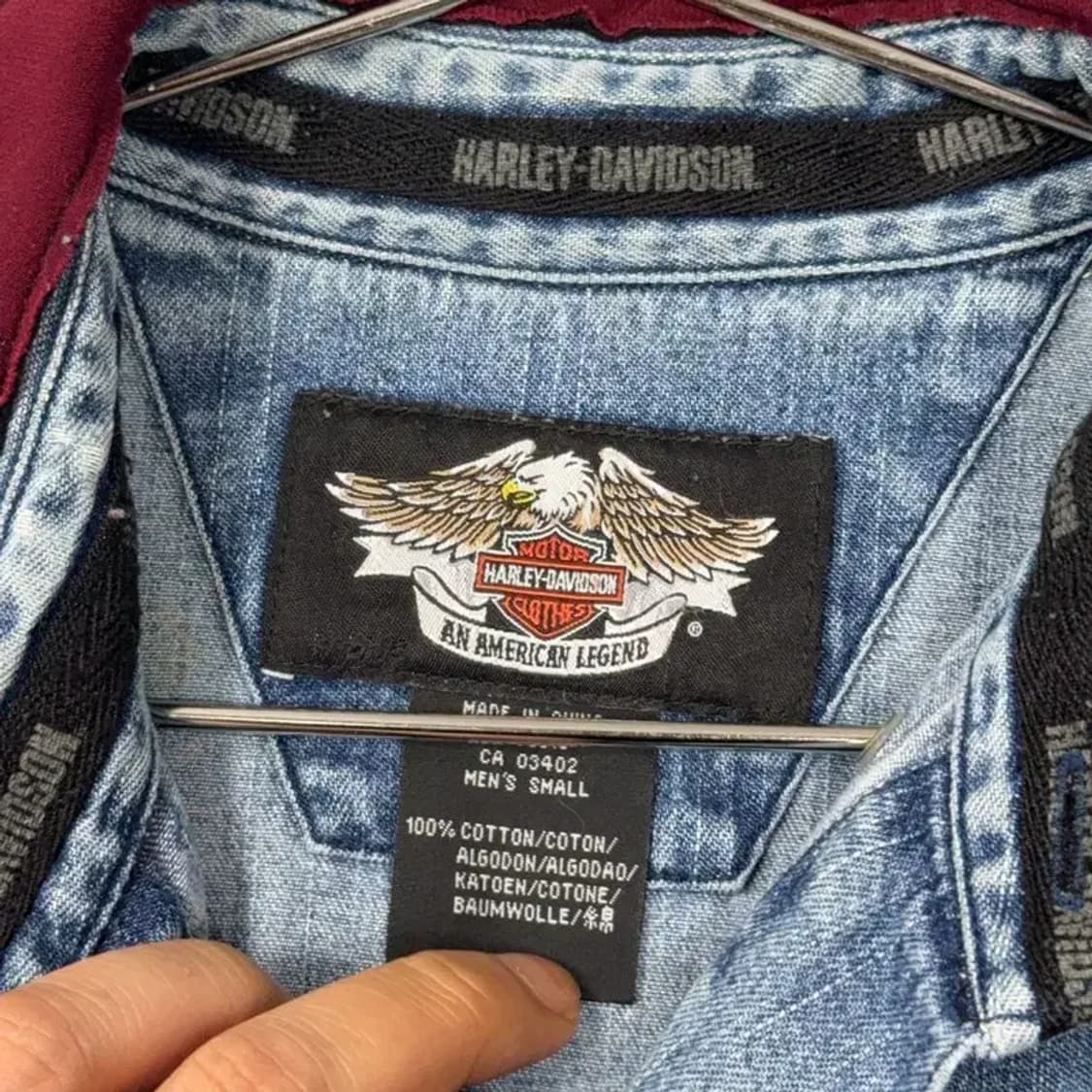 할리데이비슨 빈티지 워싱 데님셔츠 S 상품이미지5