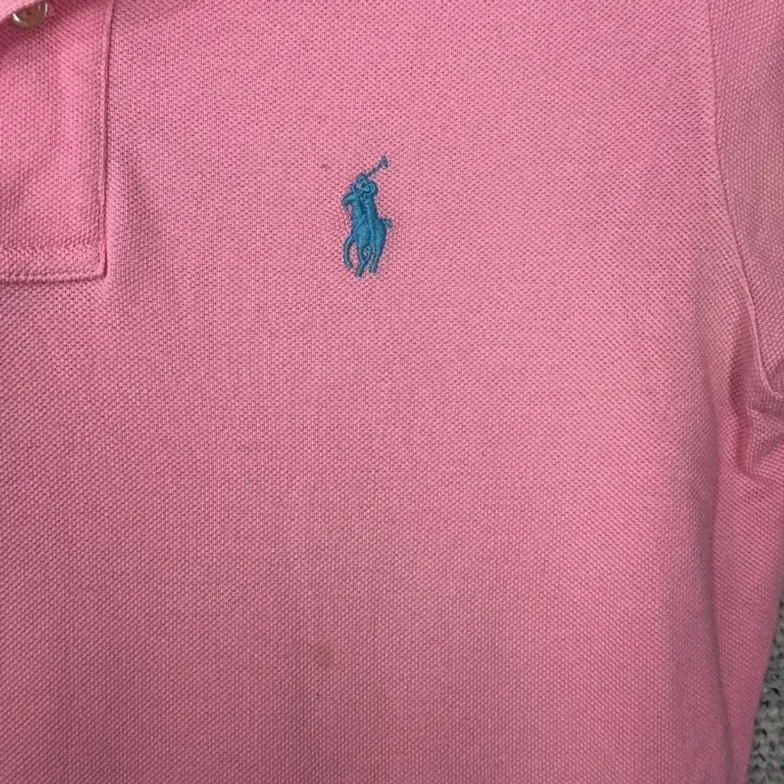폴로 랄프로렌 연핑크 반팔 카라티 S 상품이미지3
