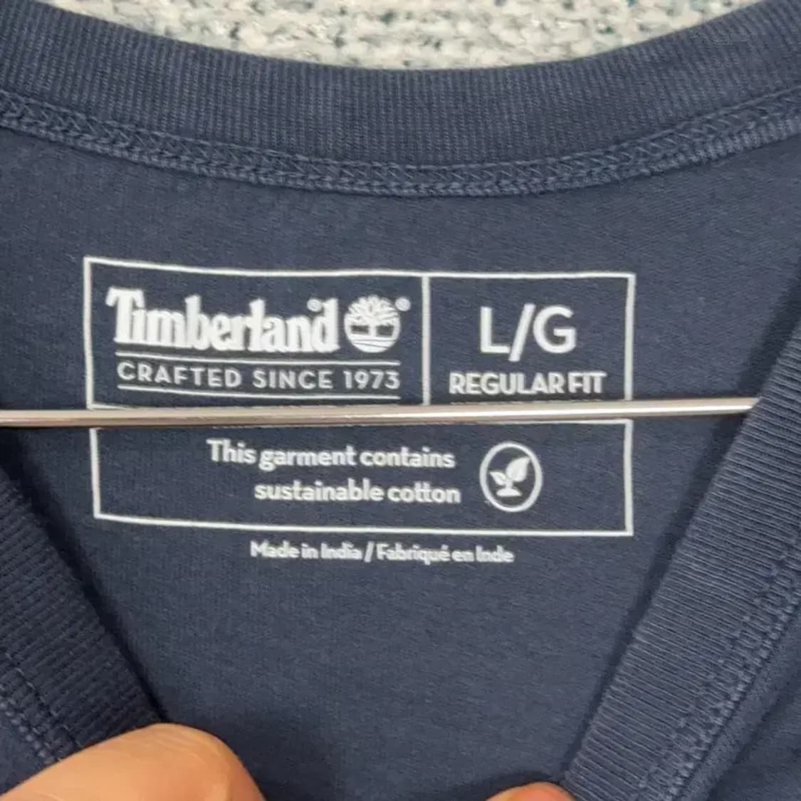 팀버랜드 프린팅 네이비 반팔티 L 상품이미지5