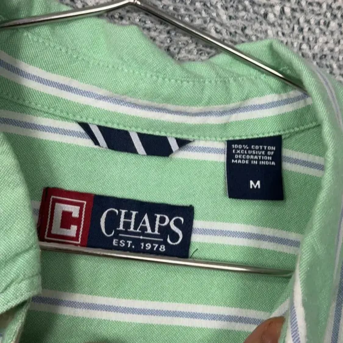 챕스 메로나 연두 스트라이프 셔츠 M 상품이미지4