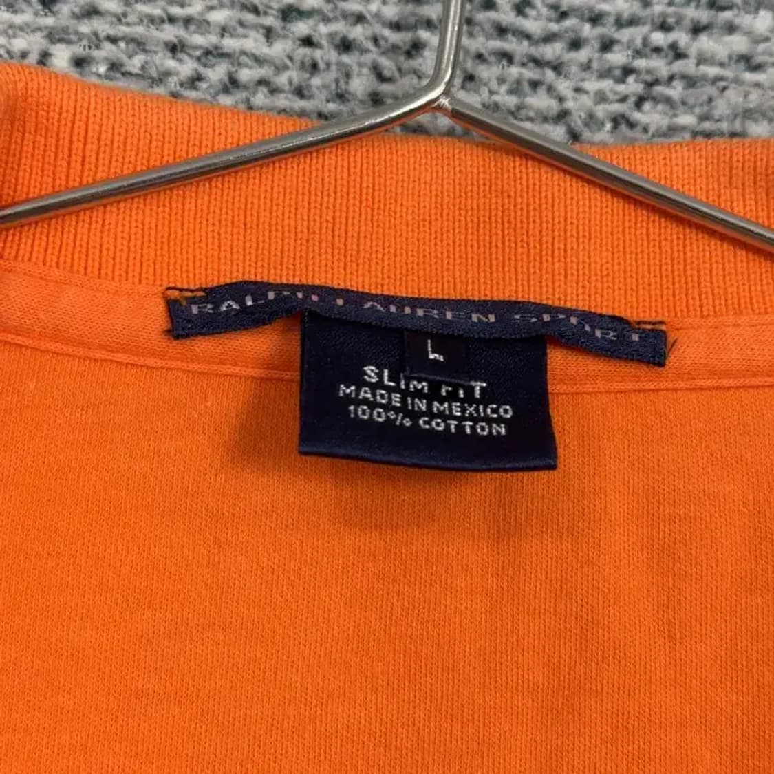 폴로 슬림핏 오렌지 반팔 카라티 L 상품이미지4