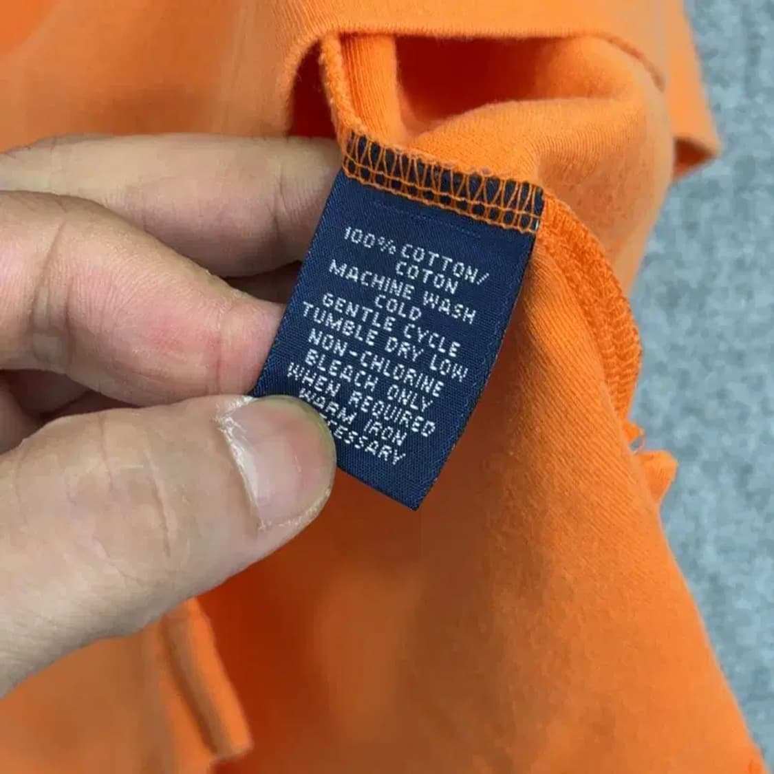 폴로 슬림핏 오렌지 반팔 카라티 L 상품이미지5