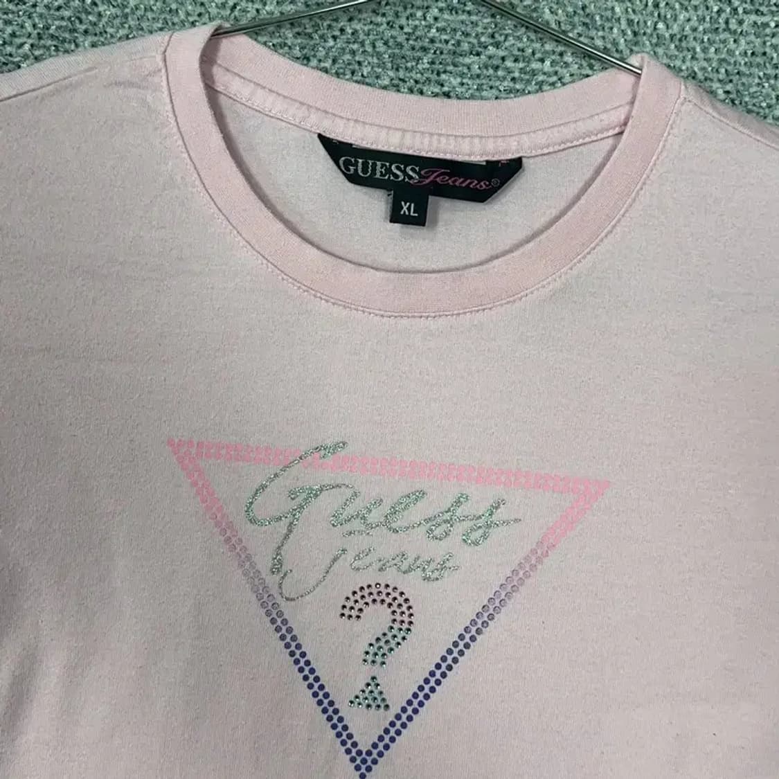 게스 연핑크 슬리브 긴팔티 100 상품이미지3