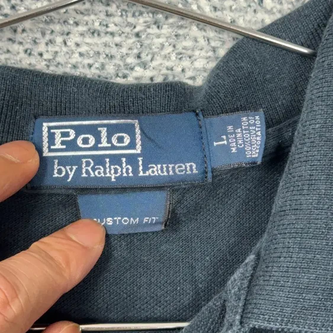 폴로 커스텀핏 자수 반팔 카라티 L 상품이미지7